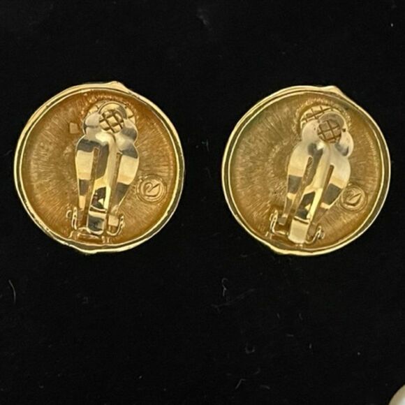 Swarovski black enamel Faux Pearl Crystals Brooch Earring Set Excellent new cond - Picture 6 of 7